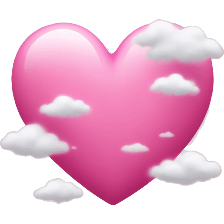 Pink heart with clouds around it emoji