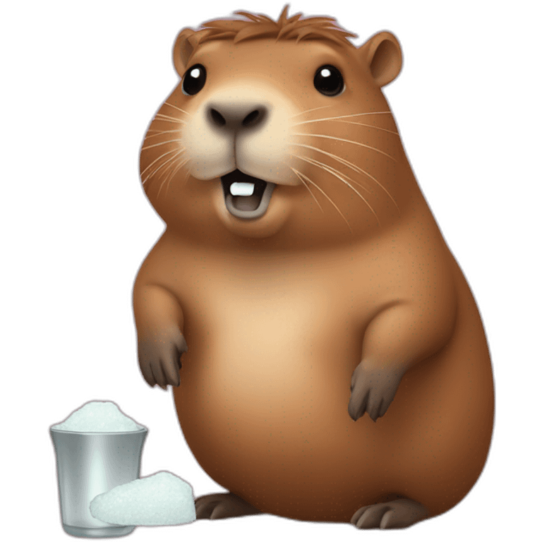 Capybara with Salt shaker emoji