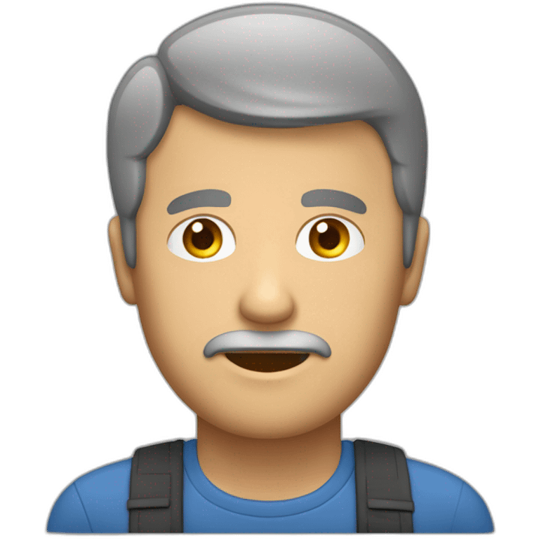 hombre adulto caucasico con cara de preocupacion viendo como el tiempo pasa muy rapido emoji