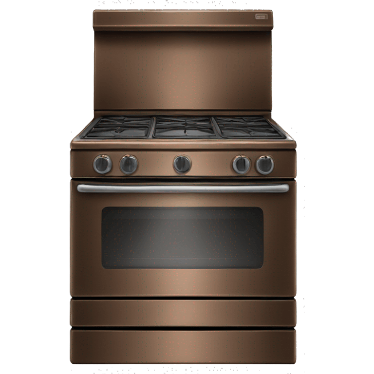 Realistic isolated bronze glass top stove oven. emoji