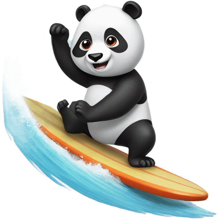 Panda surfing emoji