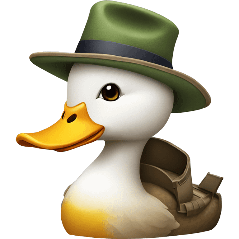 Duck with boats and hat  emoji