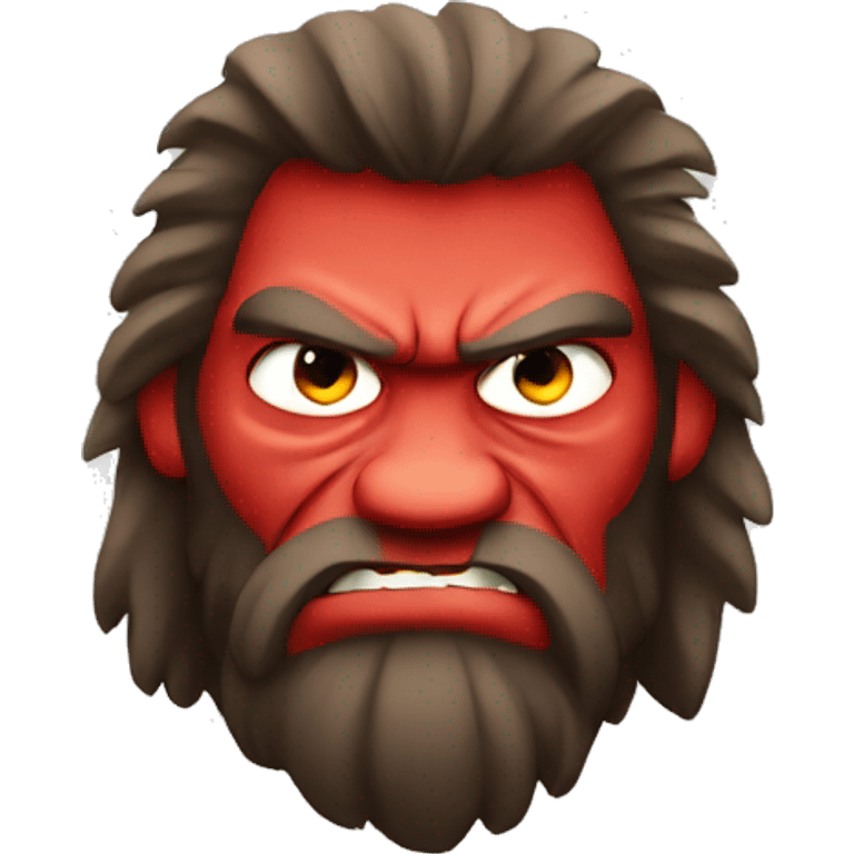 angry caveman red face emoji