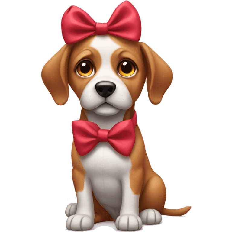 Dog with a bow emoji