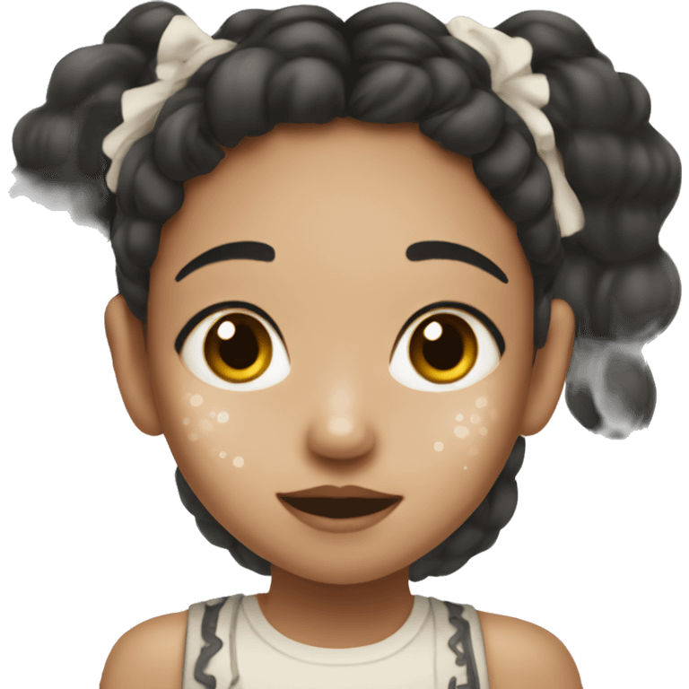 Asian girl with vitiligo emoji