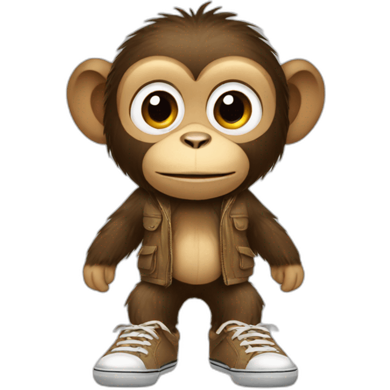 Monkey with shoes emoji