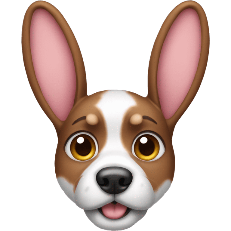 Dog wearing bunny ears emoji