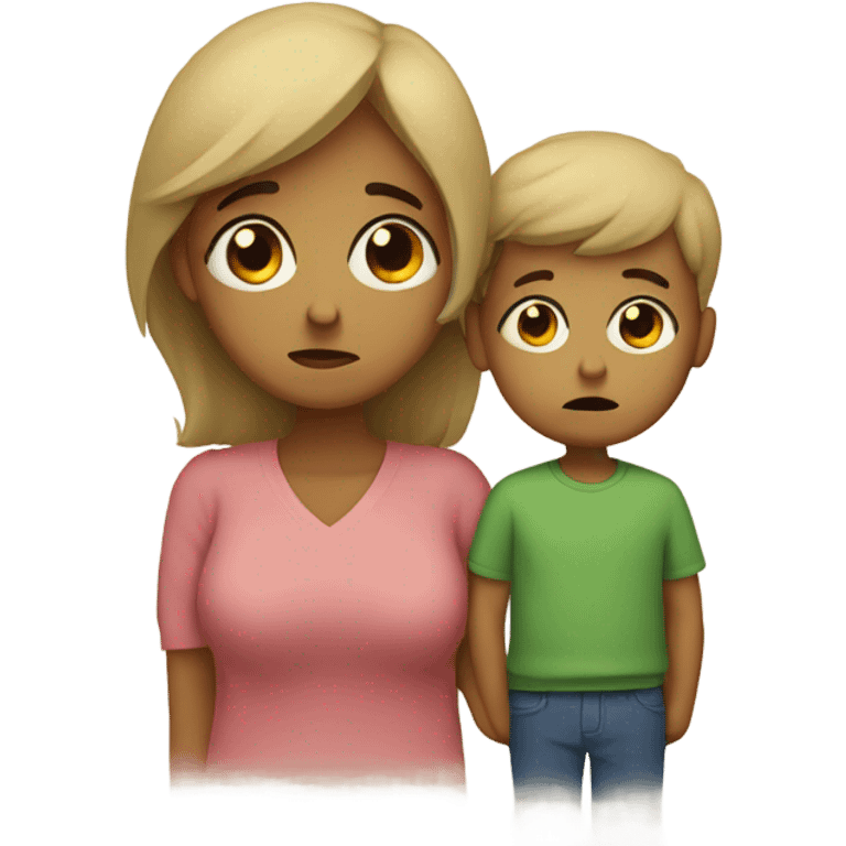 sad mom and son emoji