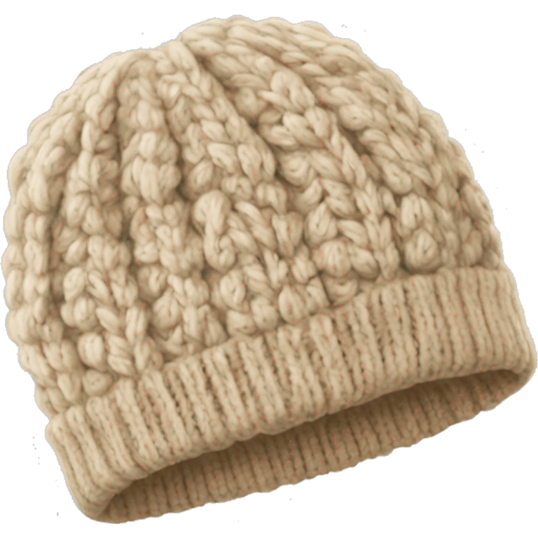 Beige knitted wool cap piece of clothing emoji