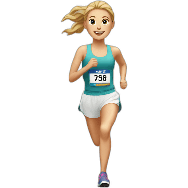 white girl runs a marathon emoji