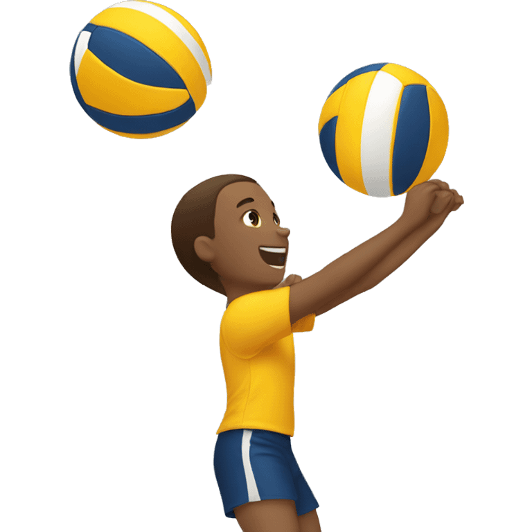 Boy spiking a volleyball emoji