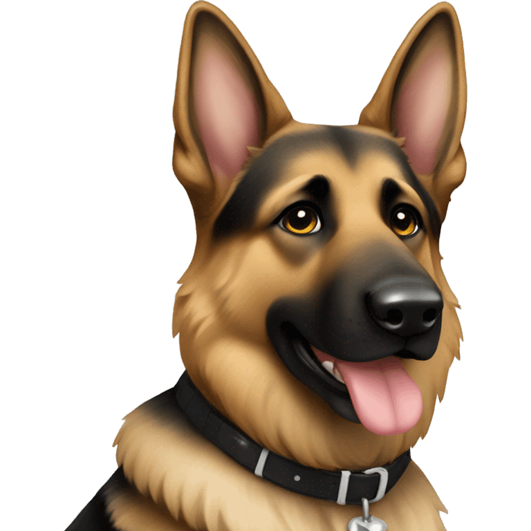 German shepherd mostly black with a little silver emoji