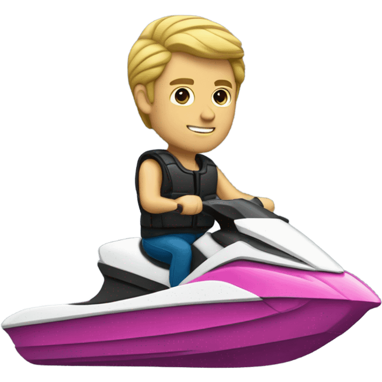 Jetski with a white man drive emoji