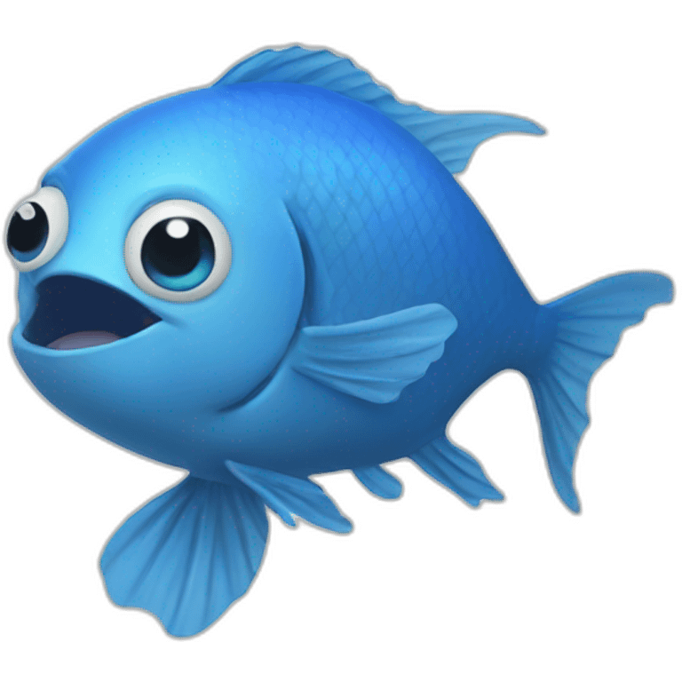 Blue fish maging video emoji