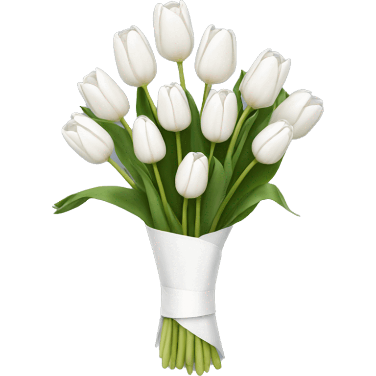 white tulip bouquet  emoji