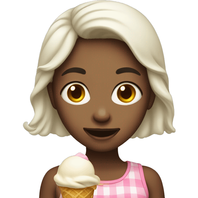 girl with ice cream on face emoji