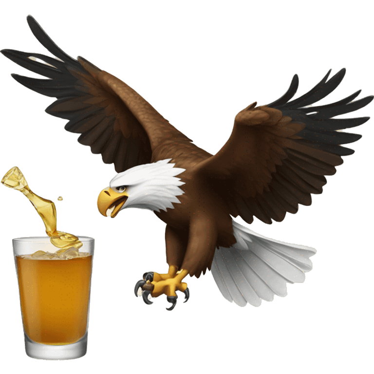 Eagle taking a shot of tequila emoji