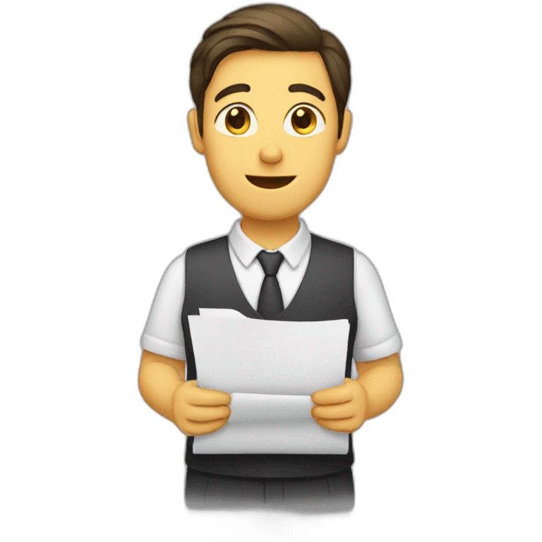 person filing paperwork emoji