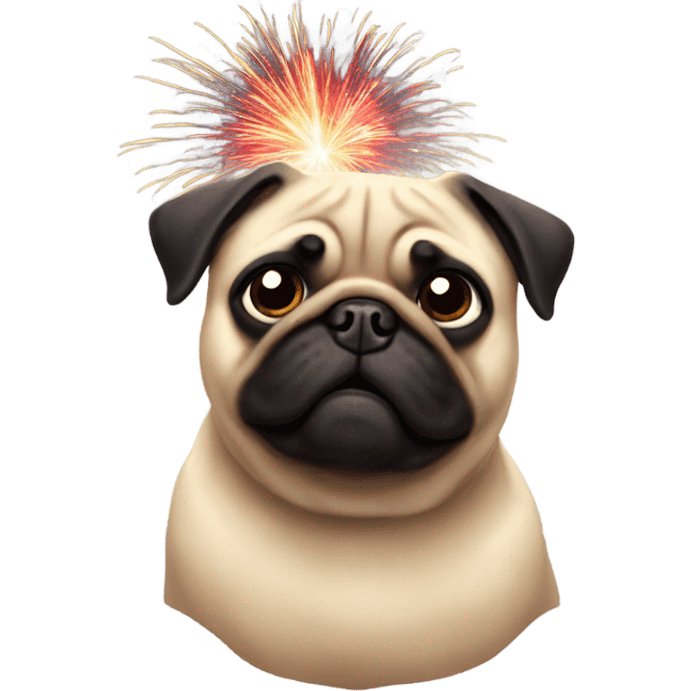 Pug fireworks emoji