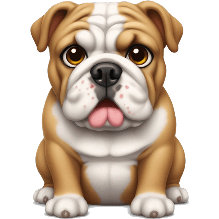 Cute English bulldog fat emoji