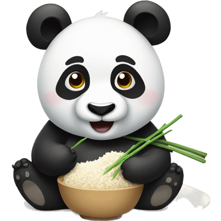 Panda eating rice emoji