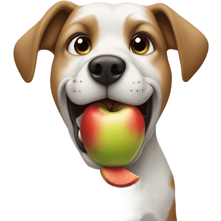 Dog eating a apple emoji