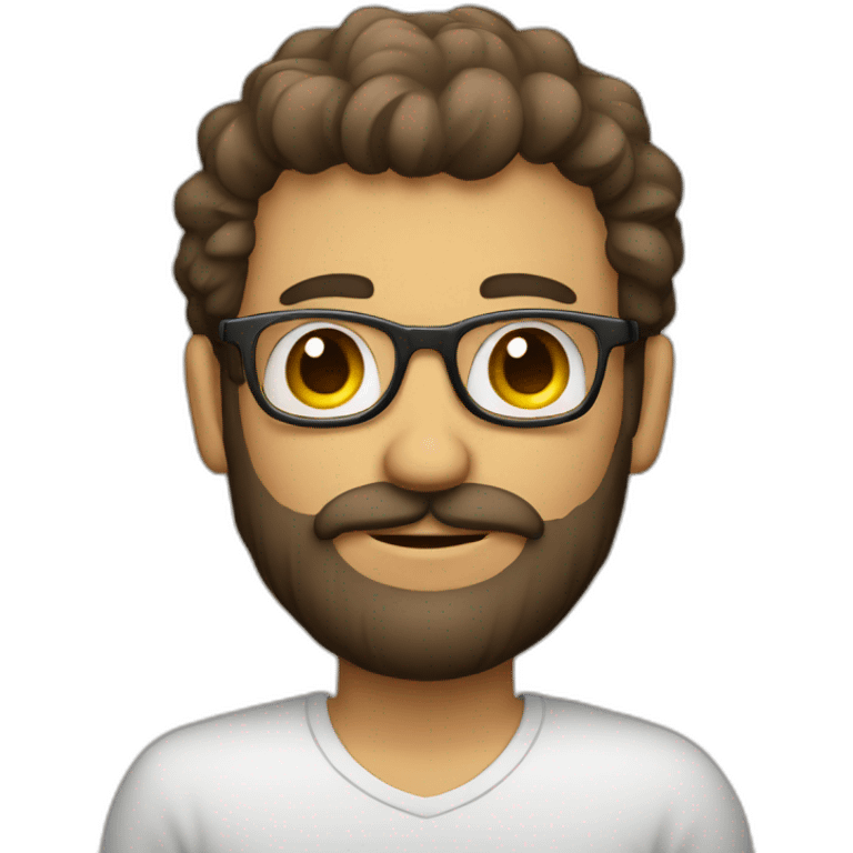 Homem branco com barba e óculos emoji