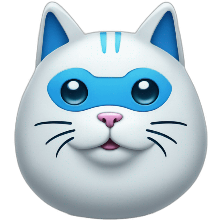 robot blue face fat cat emoji