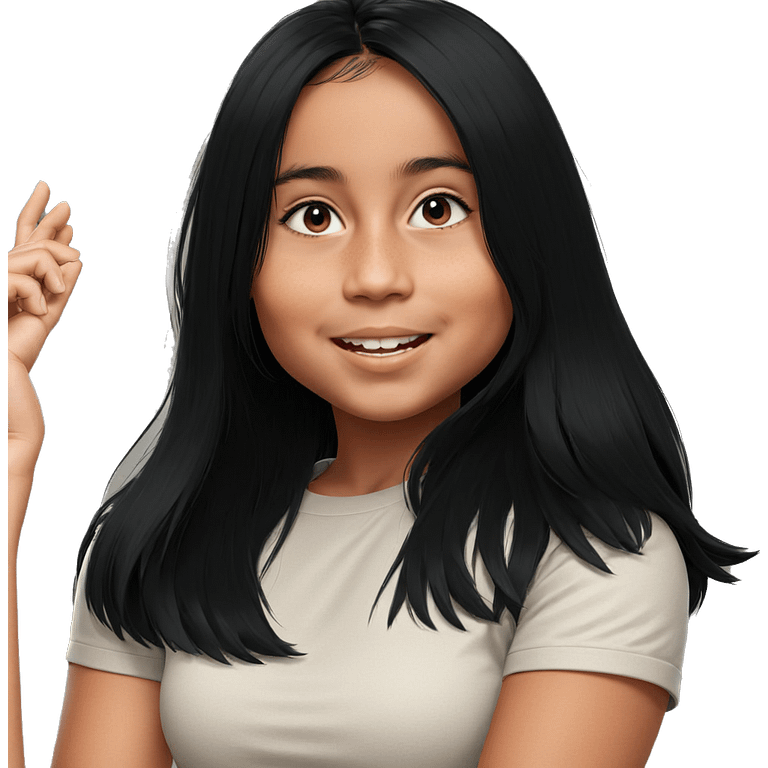 smiling girl with black hair emoji