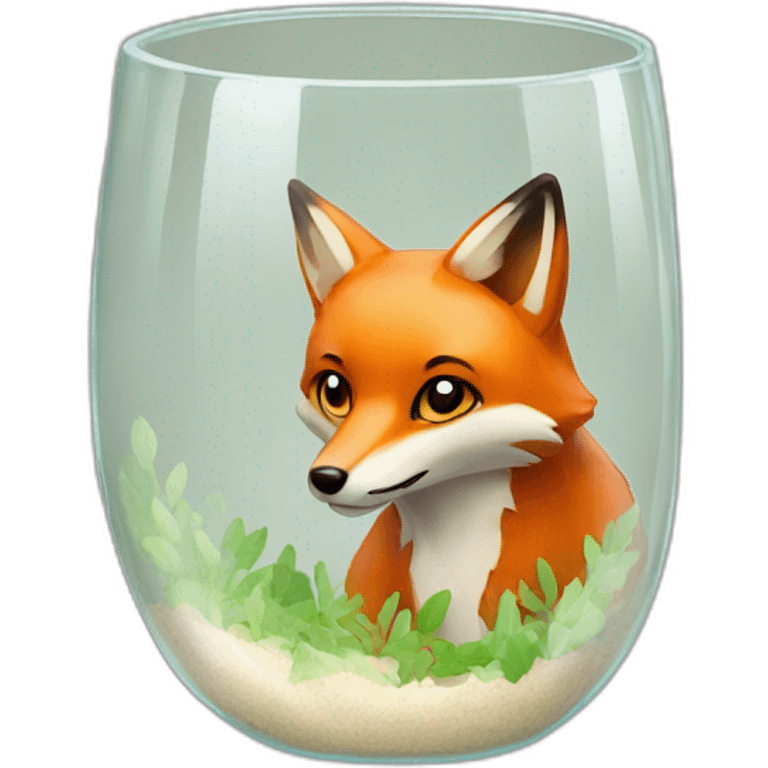 Fox in glass emoji