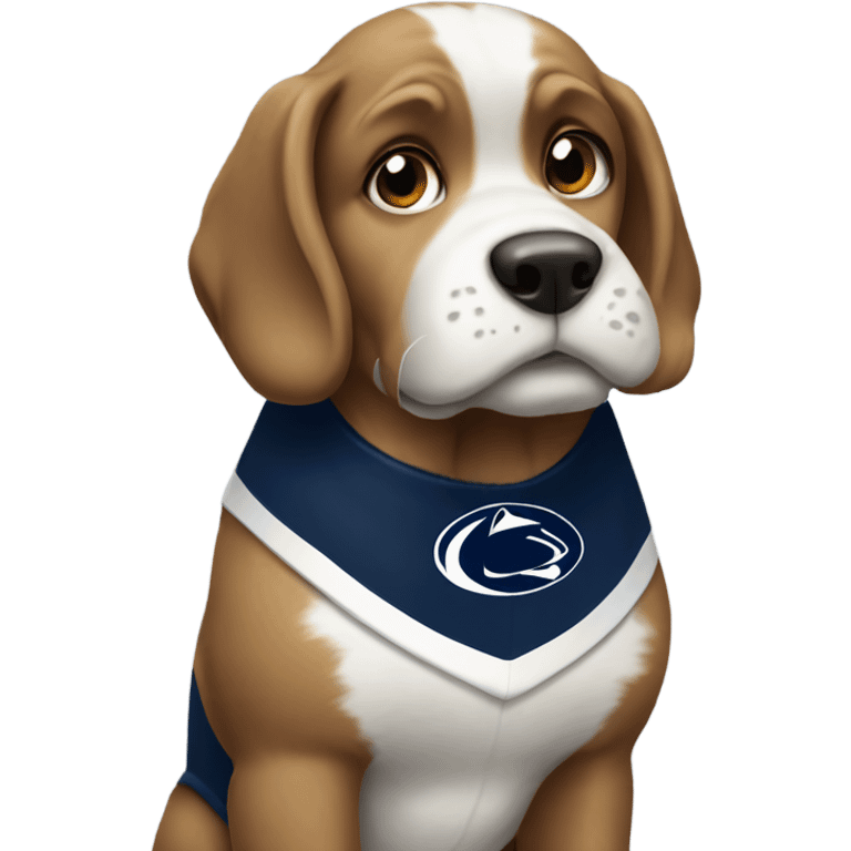 Dog wearing a Penn state jersey  emoji