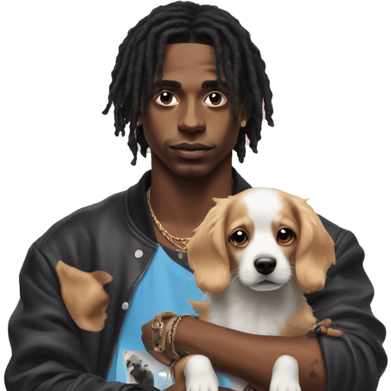 Playboy carti holding a dog emoji