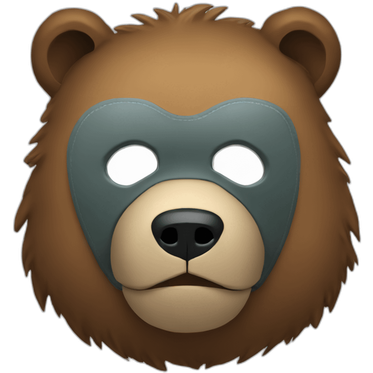 Grizzly head with jason mask emoji