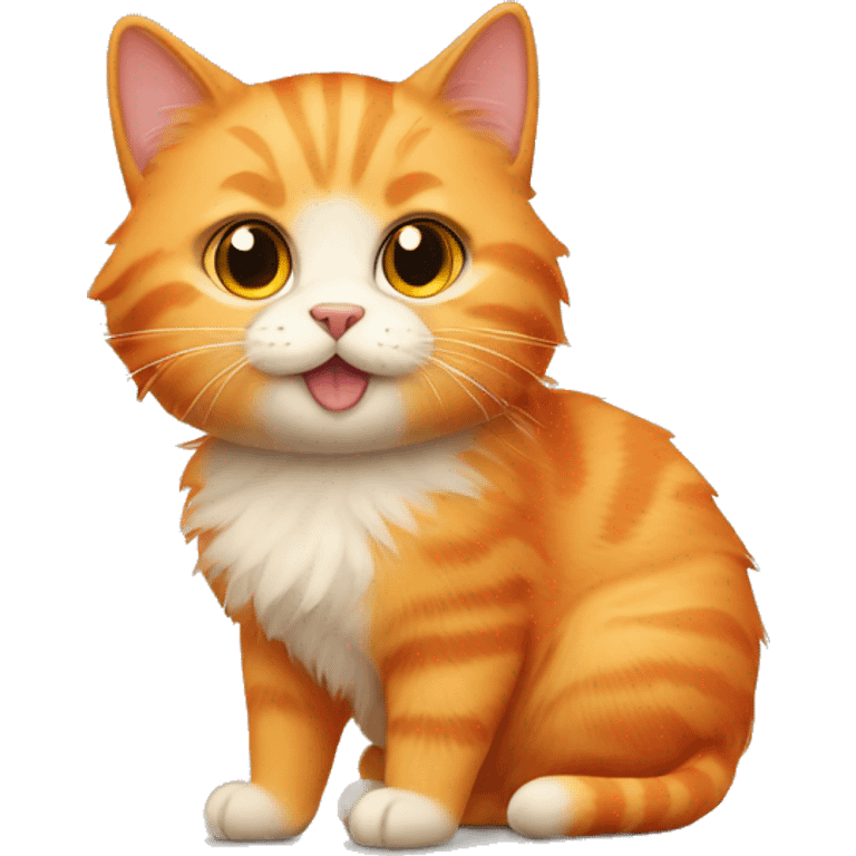 Little fluffy Orange cat emoji