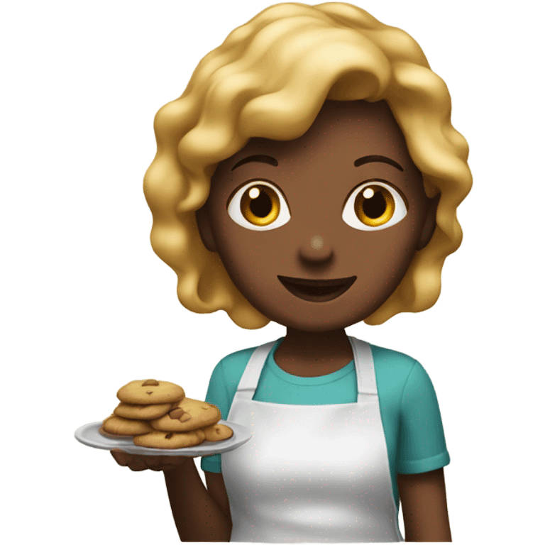 A girl baking cookies emoji