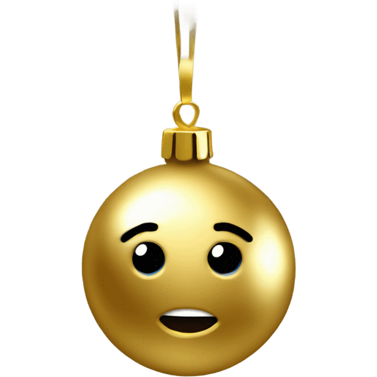 A metallic Christmas gold ornament emoji