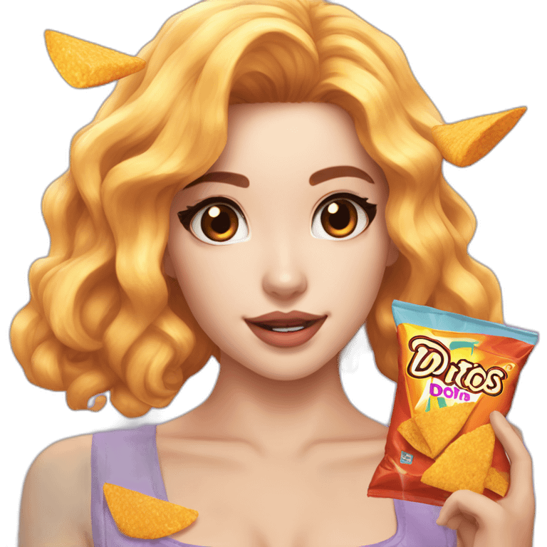 Belle Delphine eat Doritos emoji