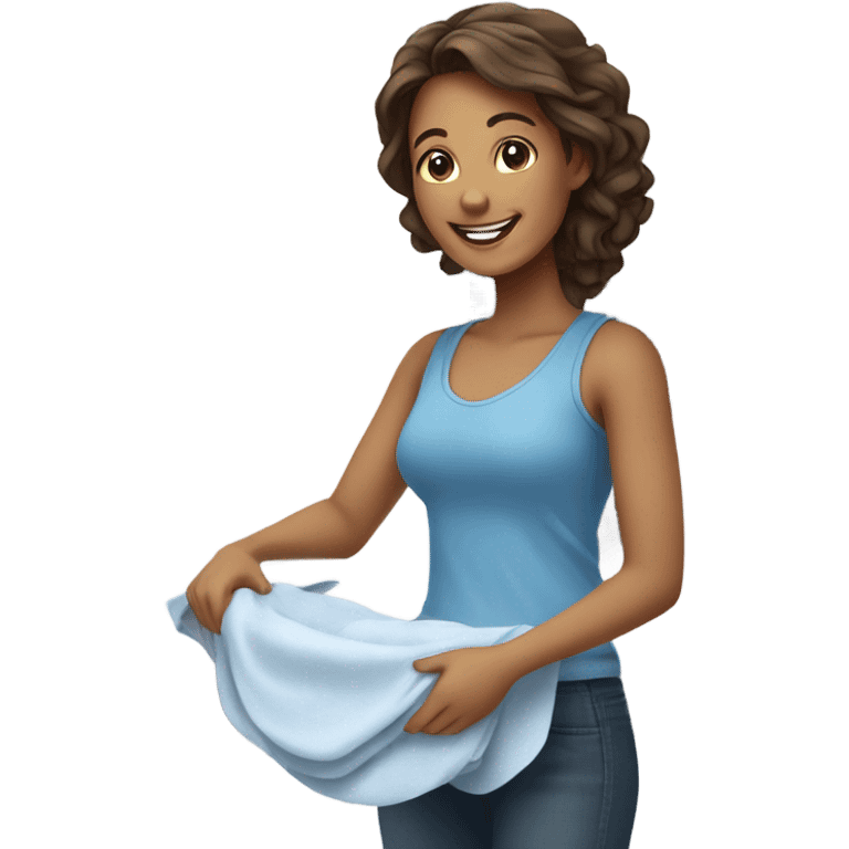 Pretty woman doing laundry  emoji