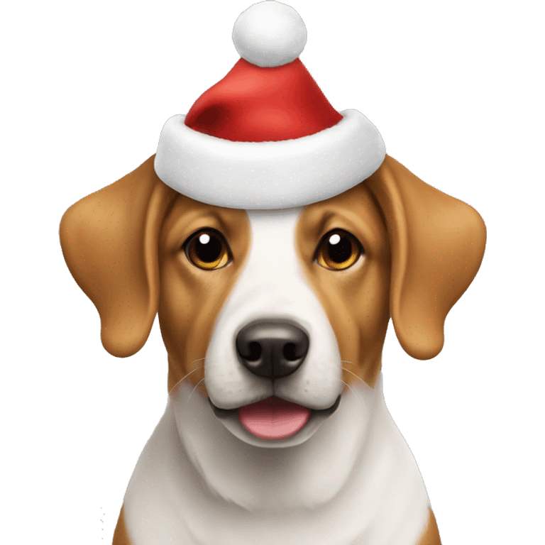 Christmas hat on dog  emoji