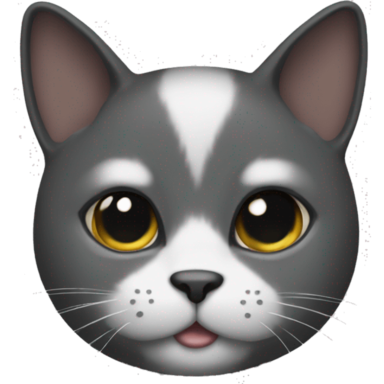 Black cat with white chest and white chin  emoji