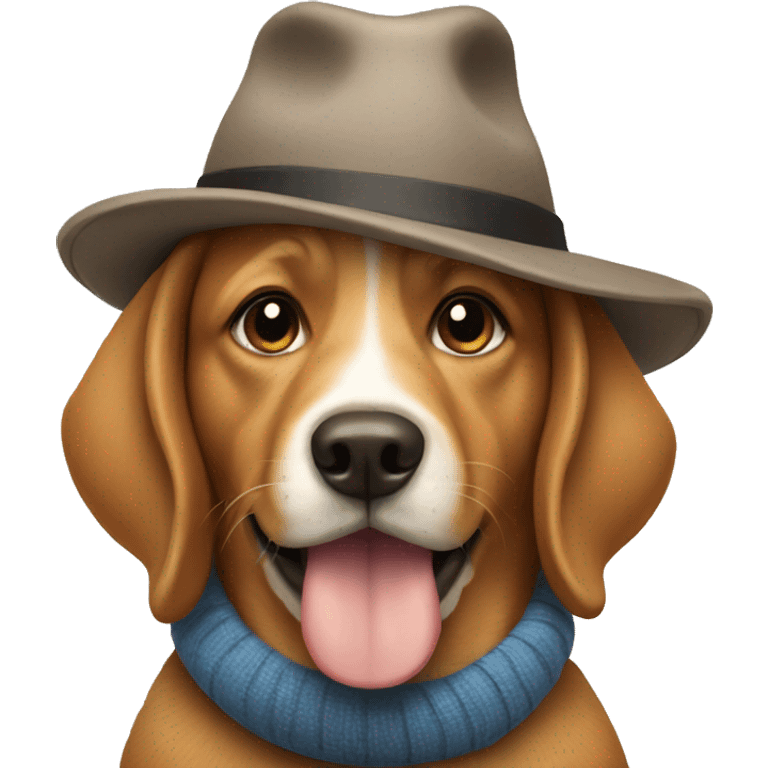 dog wearing hat emoji