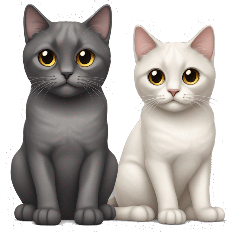 Dark gray scotish fold ears cat and colour point cat emoji