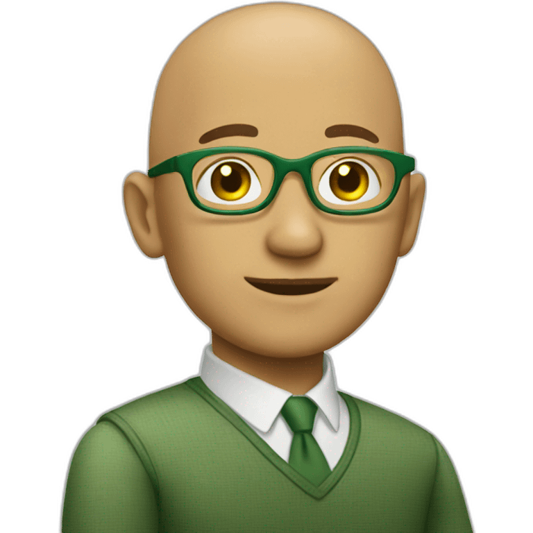 Bald-green-glasses emoji