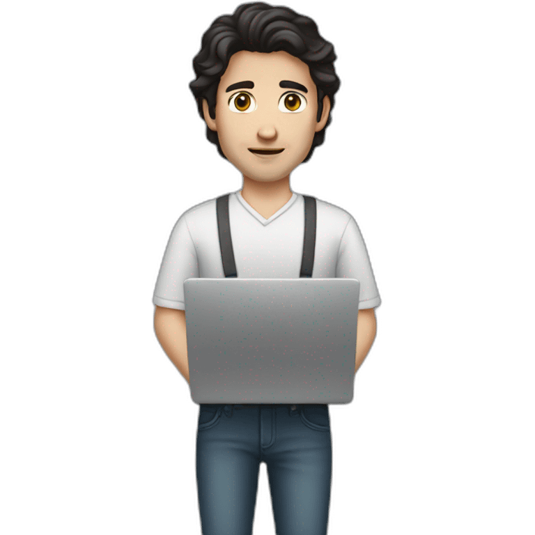 white man dark hair with laptop emoji