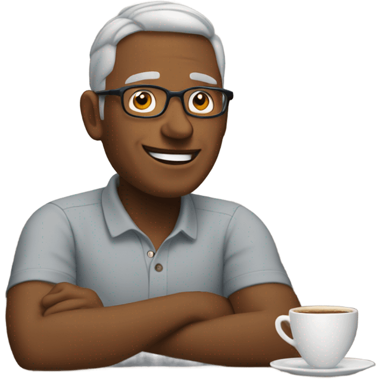 mature male in cafe setting emoji