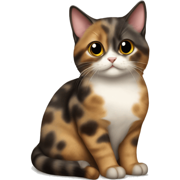 Tortie munchkin cat sitting emoji