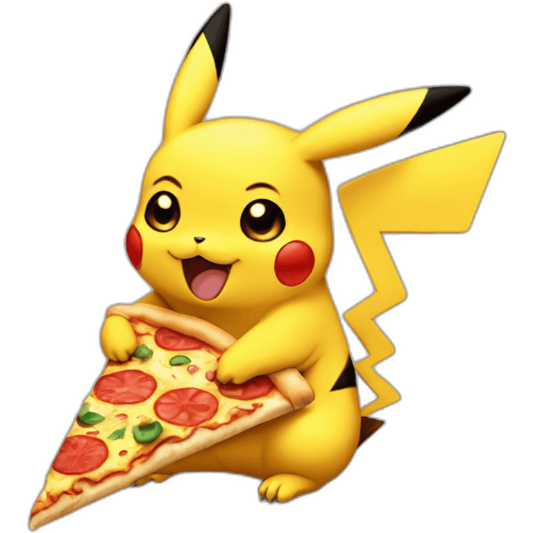 pikachu eating pizza emoji