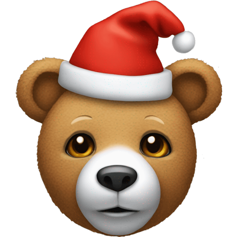 teddy bear with christmas hat emoji