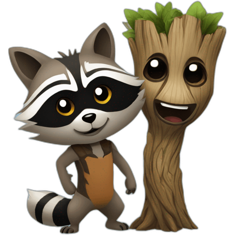 raccoon and groot emoji