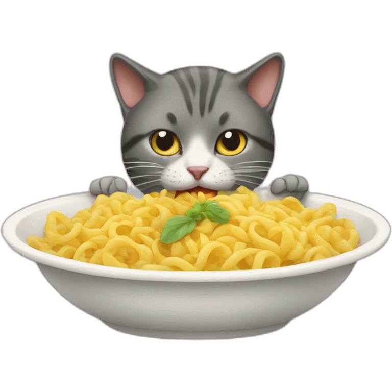 cat eating from human plate emoji